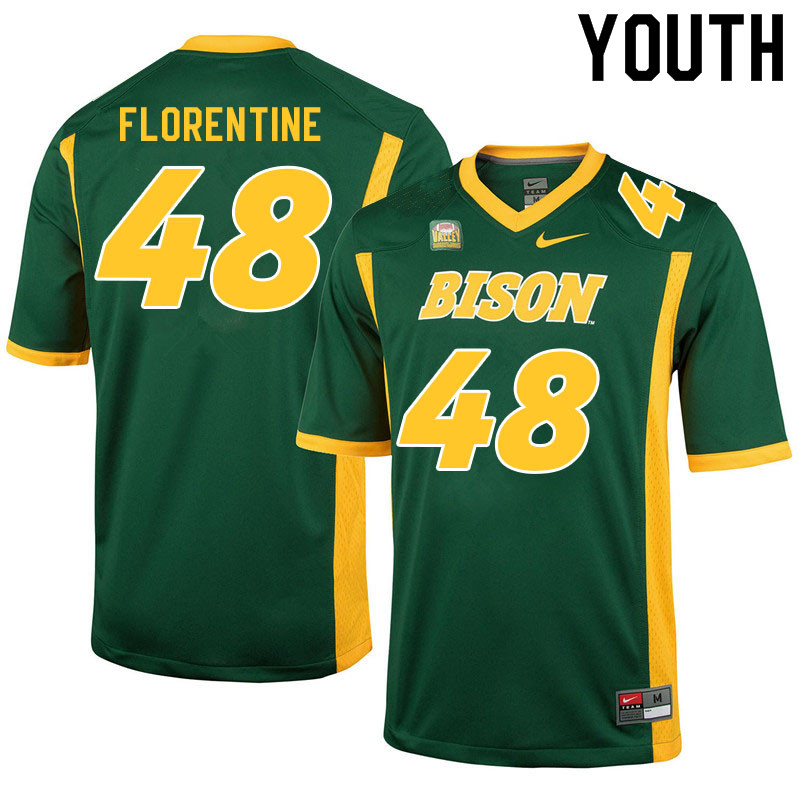 Youth #48 Mike Florentine North Dakota State Bison College Football Jerseys Sale-Green - Click Image to Close